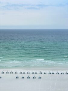 view of gulf of american from the 17th floor balcony of jade east towers in destin, florida