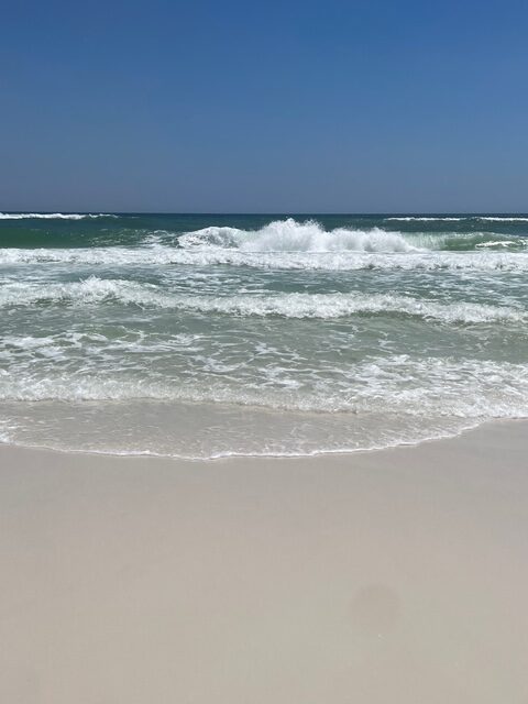 Waves crashing on shore in Destin Florida beach