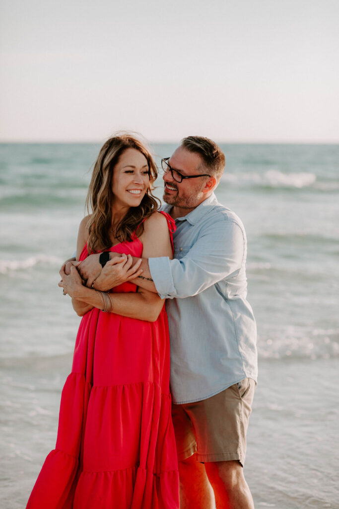 husband and wife on the beach